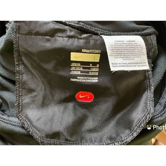 Nike Dry Fit Fleece Lined Workout Pants Inside Black Women’s ZIP Bottom L 12-14 - Picture 7 of 7